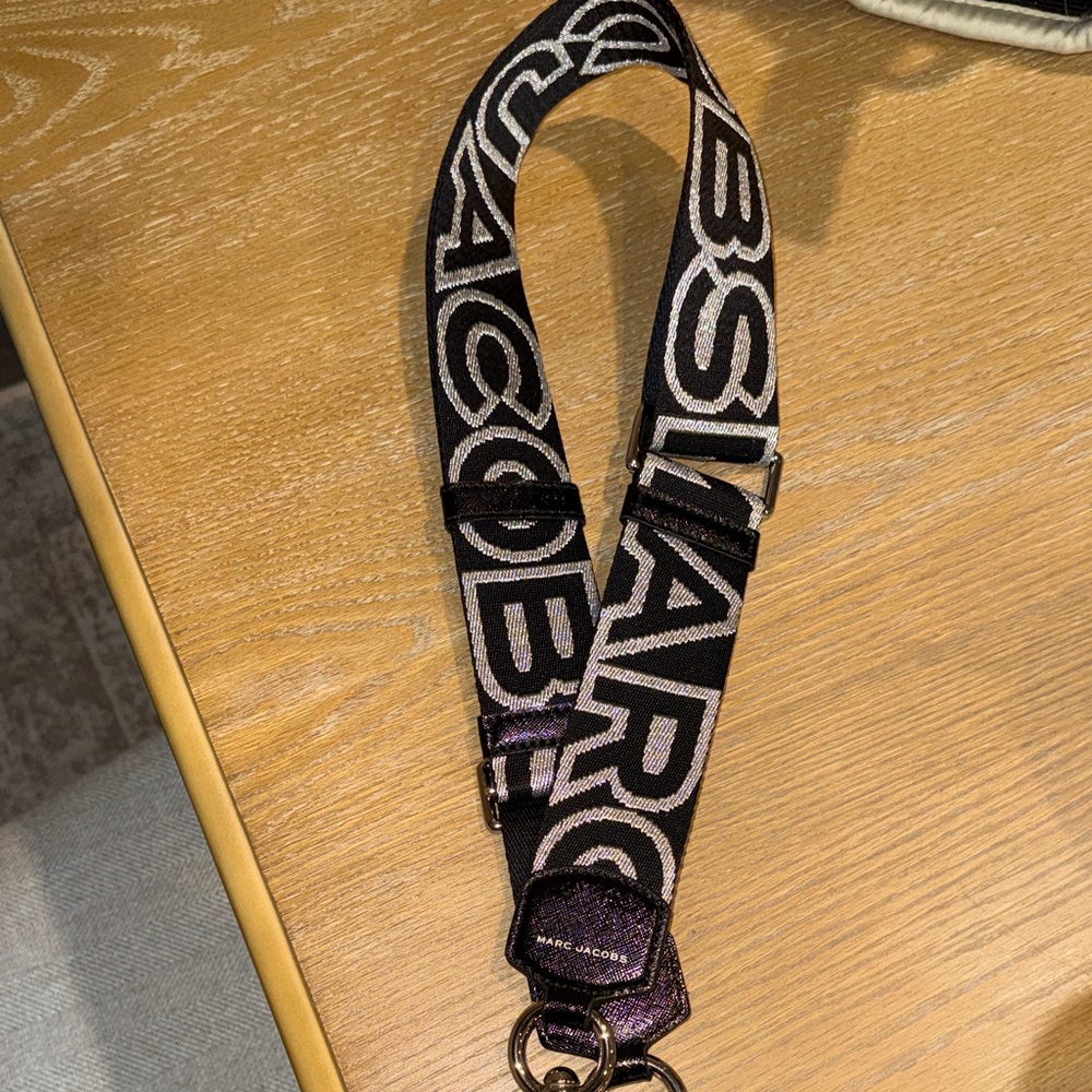Marc Jacobs Black and Silver Logo Strap